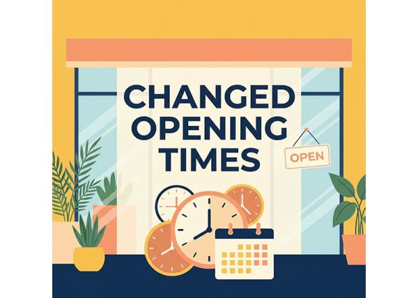 Gewijzigde openingstijden