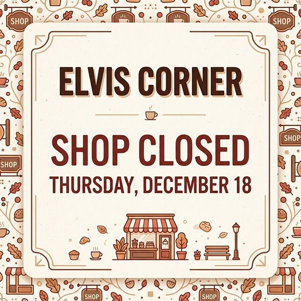 Shop gesloten op donderdag 18 December