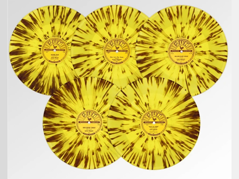 5 x SUN 78RPM yellow splattered vinyl - complete set