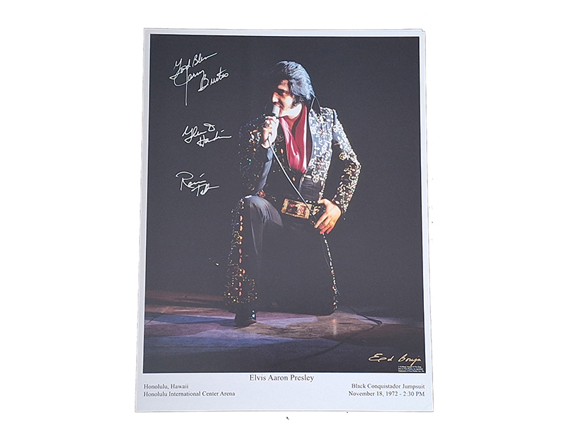 Elvis Presley - Signed Ed Bonja Photo by the TCB band - 30 x 40 Honolulu Hawaii