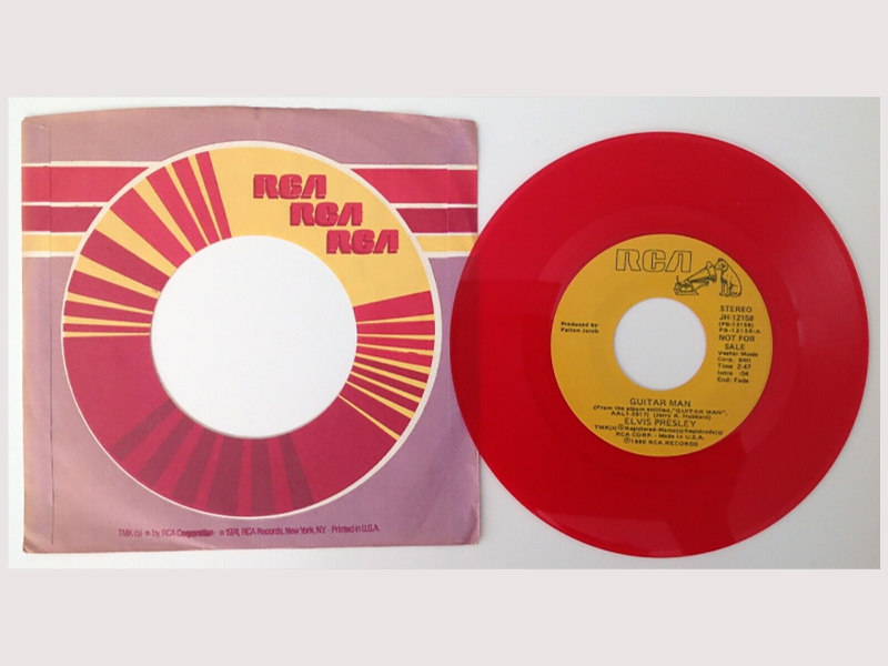 Elvis Presley - Guitar Man - 45 RPM - Promo Single Red Vinyl