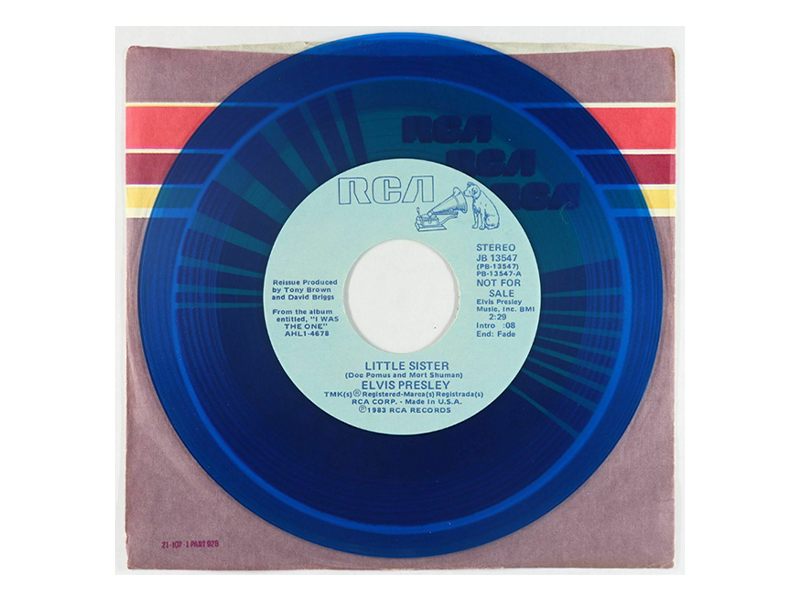 Elvis Presley - Little Sister - 45 RPM - Promo Single Blue Vinyl