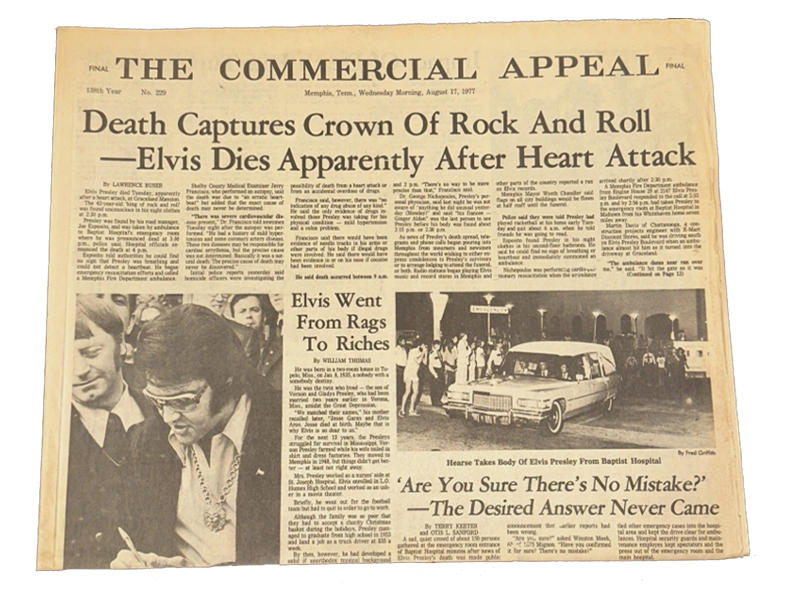Elvis Presley - The Commercial Appeal - Newspaper